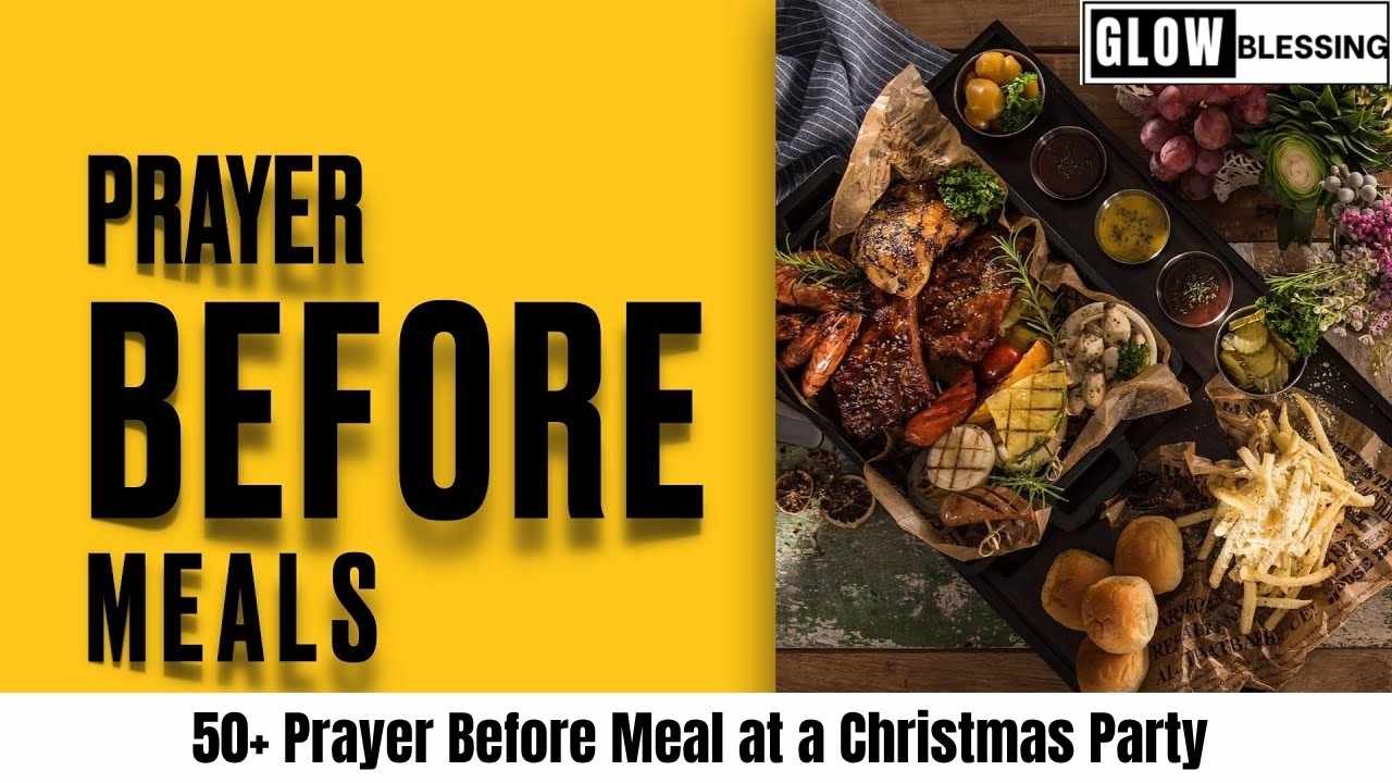 Prayer Before Meal at a Christmas Party