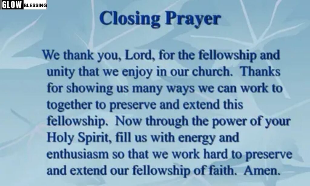 Closing Prayer for Unity and Fellowship