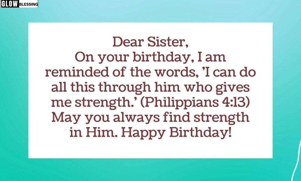 Birthday Blessings for Sister with Bible Verses